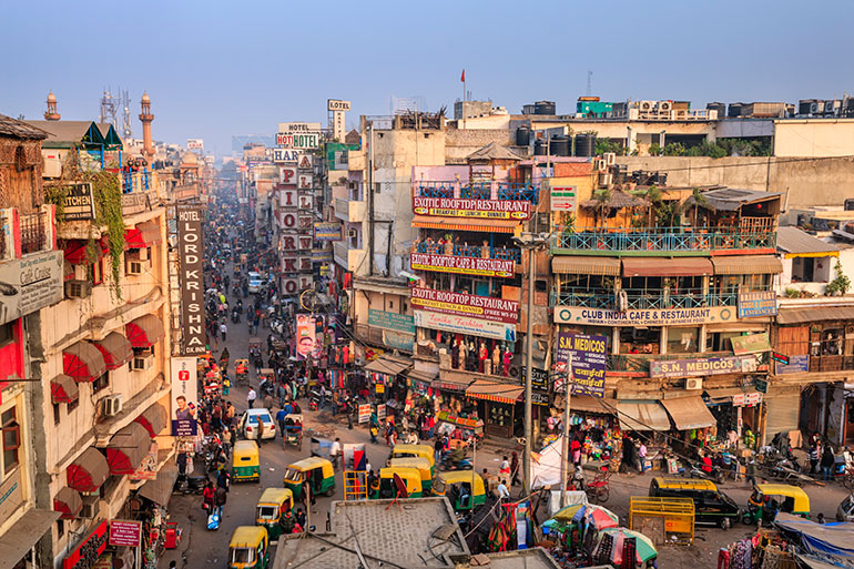 Busy streets of India